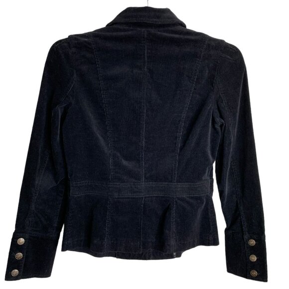 JKLA Womens Black Corduroy Pointed Collar Jacket Size S Outdoor Hiking Grunge - Picture 2 of 11